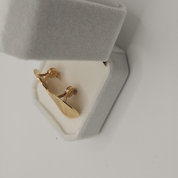 Monet Gold Textured Earrings - Picture 2 of 11